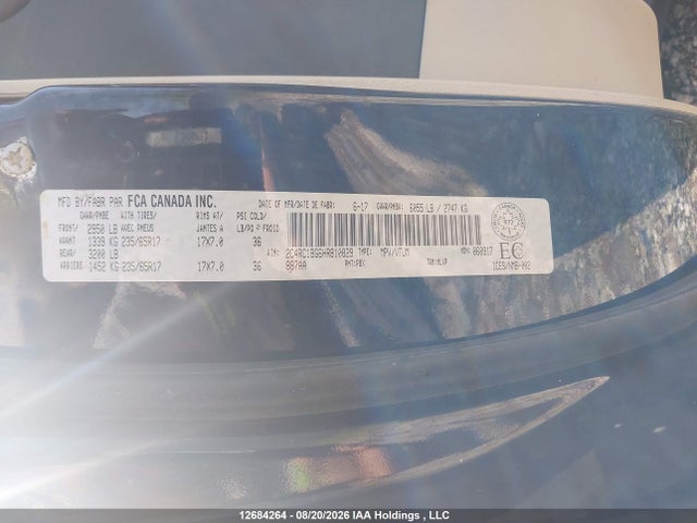 Продаж на аукціоні авто 2017 Chrysler Pacifica Touring L, vin: 2C4RC1BG6HR810829, номер лоту: 12684264