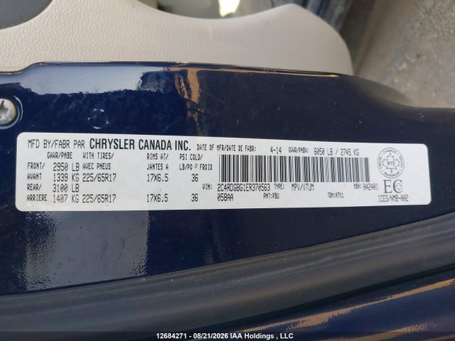 12684271 :رقم المزاد ، 2C4RDGBG1ER370563 vin ، 2014 Dodge Grand Caravan Se/sxt مزاد بيع