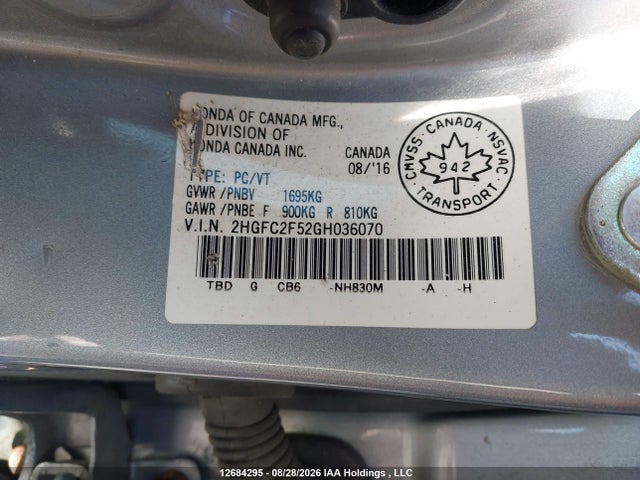 Honda Civic Lx 2016 2HGFC2F52GH036070 Image 18