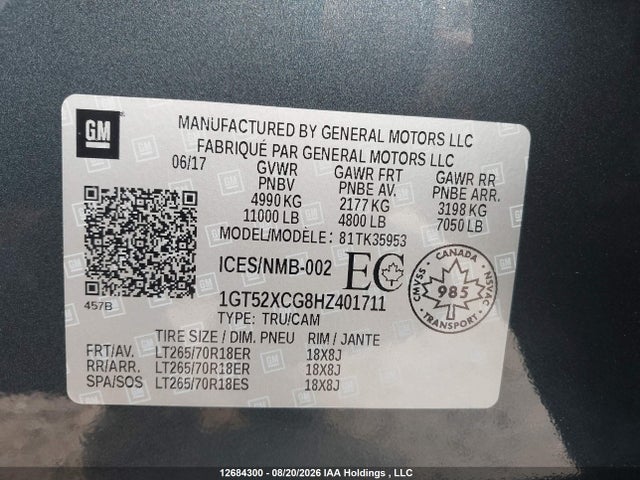 1GT52XCG8HZ401711 GMC Sierra K3500 Slt