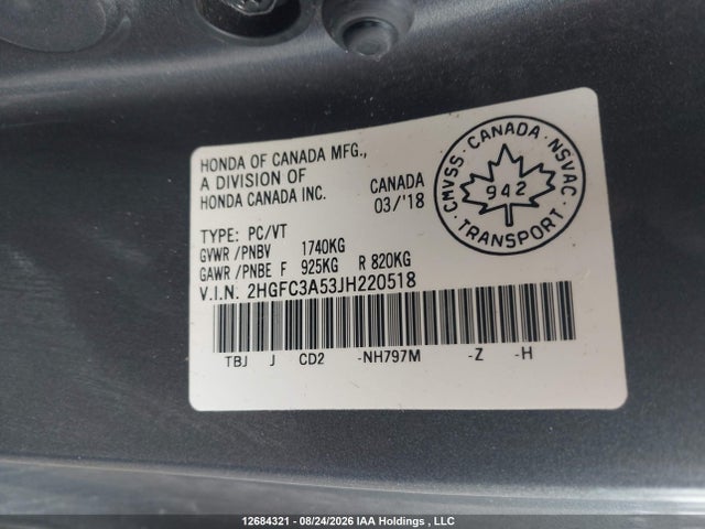 Honda Civic Si Si 2018 2HGFC3A53JH220518 Image 9
