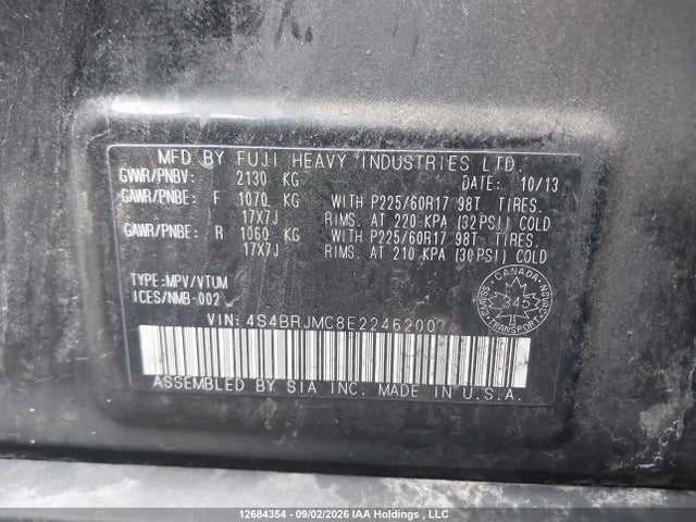 Продажа на аукционе авто 2014 Subaru Outback 3.6r Limited Package, vin: 4S4BRJMC8E2246200, номер лота: 12684354