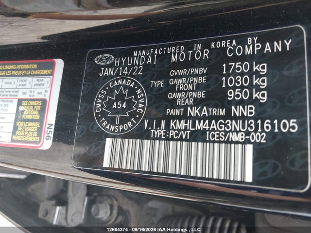 Продажа на аукционе авто 2022 Hyundai Elantra Preferred Ivt, vin: KMHLM4AG3NU316105, номер лота: 12684374