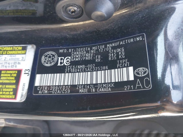 Продаж на аукціоні авто 2010 Toyota Corolla S, vin: 2T1BU4EE5AC325386, номер лоту: 12684377
