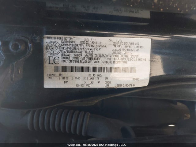 Продажа на аукционе авто 2012 Ford Focus Titanium, vin: 1FAHP3J23CL418349, номер лота: 12684386