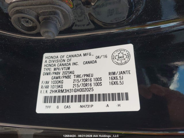 Honda CR-V LX 2016 2HKRM3H31GH002025 Image 18