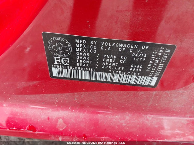 3VWE57BU2KM029755 Volkswagen Jetta