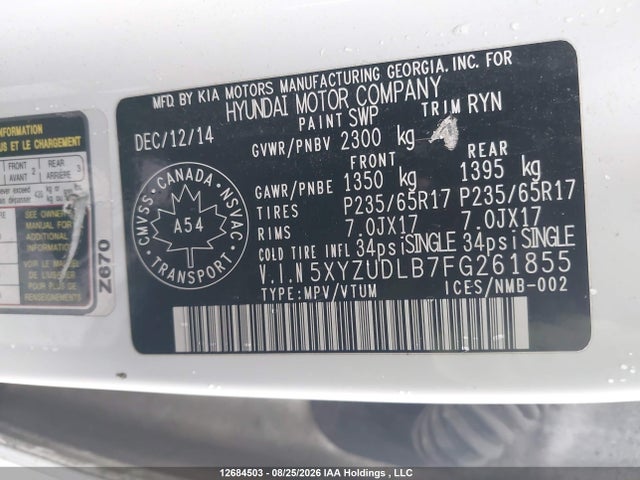 Продаж на аукціоні авто 2015 Hyundai Santa Fe Sport, vin: 5XYZUDLB7FG261855, номер лоту: 12684503
