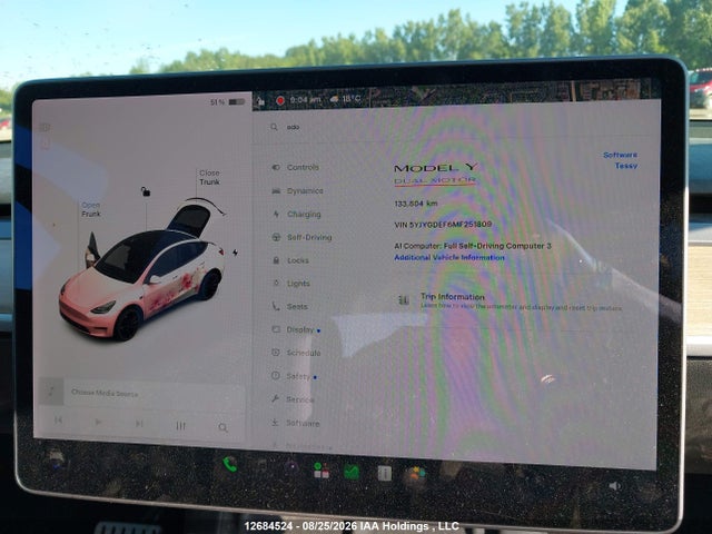 Продажа на аукционе авто 2021 Tesla Model Y Performance, vin: 5YJYGDEF6MF251809, номер лота: 12684524
