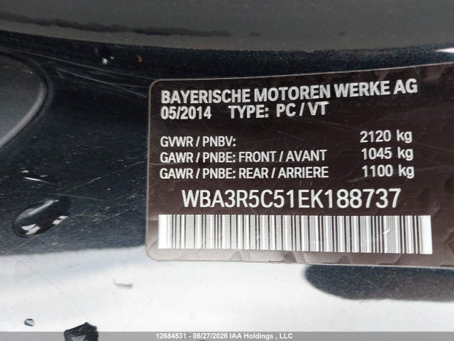 12684531 :رقم المزاد ، WBA3R5C51EK188737 vin ، 2014 Bmw 435i Xdrive مزاد بيع