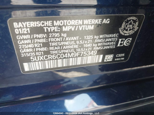 Aukcja sprzedaży 2021 Bmw X5 Xdrive40i, vin: 5UXCR6C04M9F75349, numer aukcji: 12684543