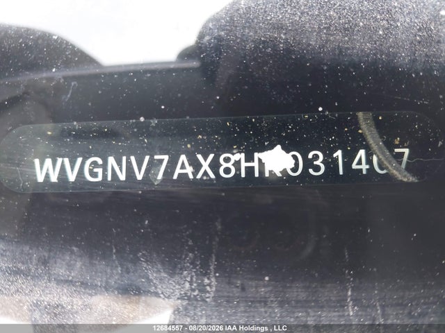 12684557 :رقم المزاد ، WVGNV7AX8HK031407 vin ، 2017 Volkswagen Tiguan Wolfsburg مزاد بيع