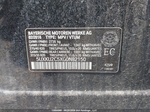 5UXKU2C5XG0N82150 BMW X6 Xdrive35i