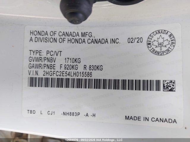 2HGFC2E54LH015586 Honda Civic Lx