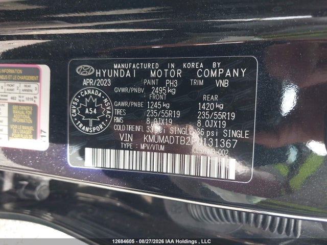 2023 Genesis Gv70 Select/advanced/sport Prestige მანქანა იყიდება აუქციონზე, vin: KMUMADTB2PU131367, აუქციონის ნომერი: 12684605