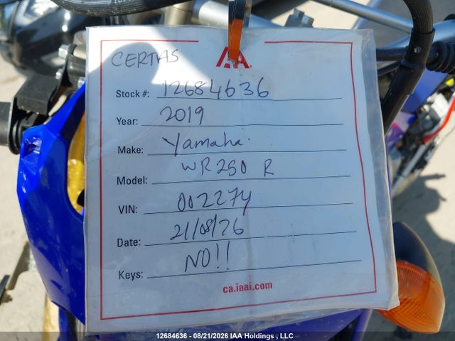 Yamaha Wr250 R 2019 JYADG21N7KA002274 Image 11
