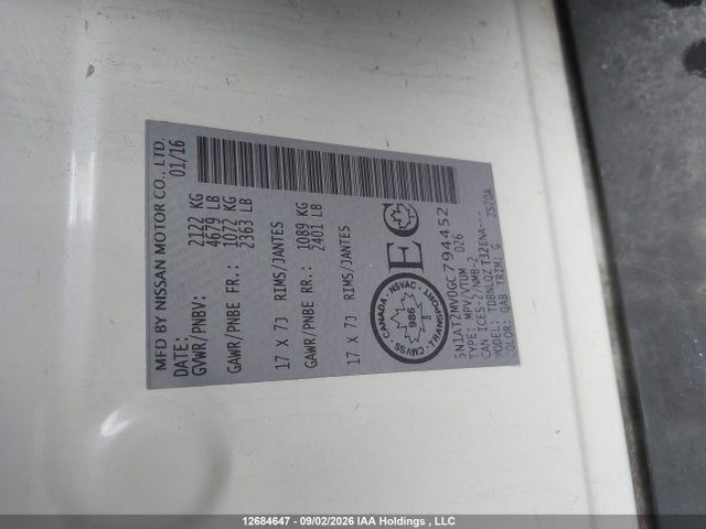 Aukcja sprzedaży 2016 Nissan Rogue S/sl Premium/sv, vin: 5N1AT2MV0GC794452, numer aukcji: 12684647