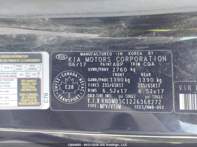 KIA Sedona 2018 KNDMB5C12J6368272 Image 18