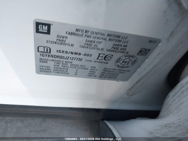 Продажа на аукционе авто 2018 Cadillac Xt5 Luxury, vin: 1GYKNDRS6JZ127736, номер лота: 12684663