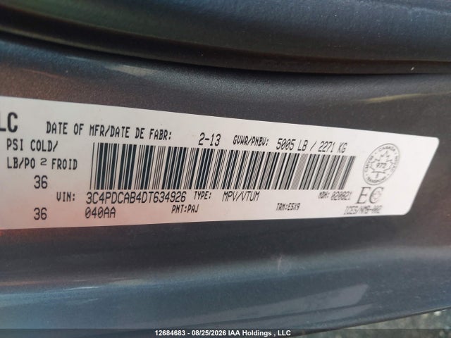 Продаж на аукціоні авто 2013 Dodge Journey Cvp/se Plus, vin: 3C4PDCAB4DT634926, номер лоту: 12684683
