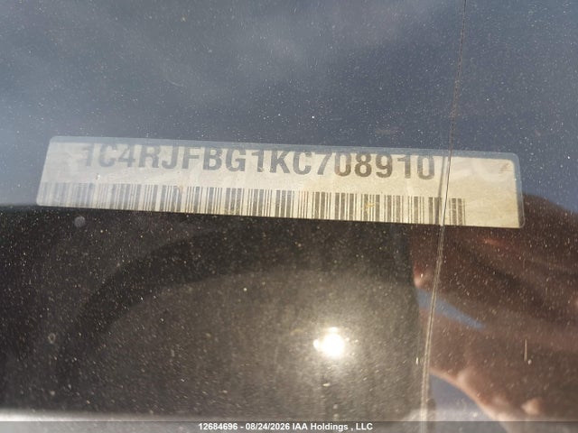 Продаж на аукціоні авто 2019 Jeep Grand Cherokee Limited, vin: 1C4RJFBG1KC708910, номер лоту: 12684696