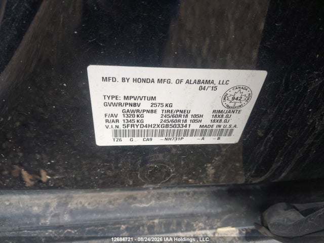 Aukcja sprzedaży 2016 Acura Mdx, vin: 5FRYD4H2XGB503341, numer aukcji: 12684721