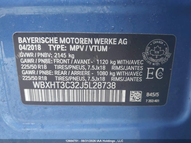 BMW X1 Xdrive28i 2018 WBXHT3C32J5L28738 Image 9