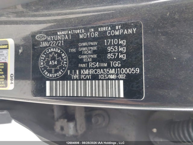 Hyundai Venue Sel/denim 2021 KMHRC8A35MU100059 Image 9