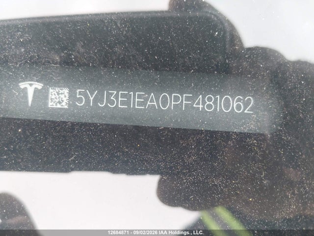 12684871 :رقم المزاد ، 5YJ3E1EA0PF481062 vin ، 2023 Tesla Model 3 Rwd مزاد بيع
