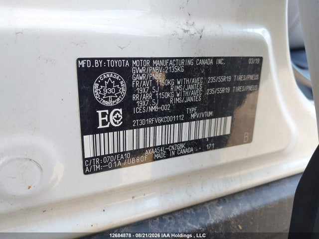 Toyota Rav4 Limited 2019 2T3D1RFV6KC001112 Image 9