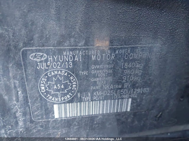 Aukcja sprzedaży 2013 Hyundai Elantra Gt, vin: KMHD25LE5DU129183, numer aukcji: 12684881