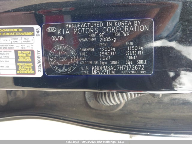 KIA Sportage Lx 2017 KNDPM3AC7H7172672 Image 9