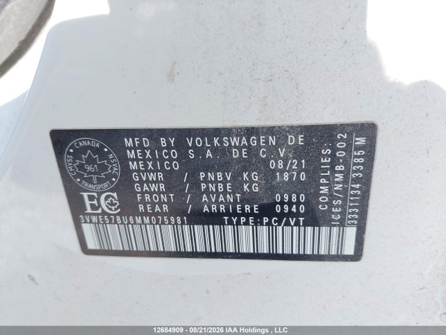 Volkswagen JETTA SEL 2021 3VWE57BU6MM075981 Image 9