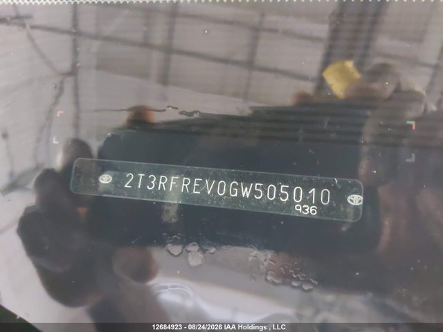 2T3RFREV0GW505010 Toyota Rav4 Xle