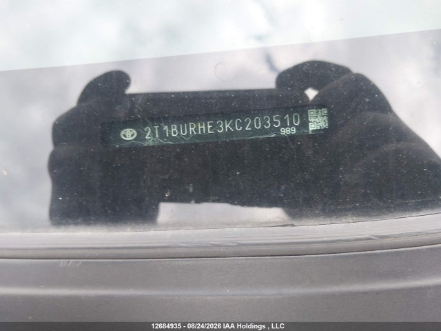 Aukcja sprzedaży 2019 Toyota Corolla L/le/xle/se/xse, vin: 2T1BURHE3KC203510, numer aukcji: 12684935