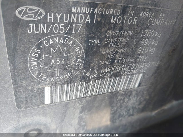 Продажа на аукционе авто 2018 Hyundai Elantra Gl, vin: KMHD84LF9JU493703, номер лота: 12684951