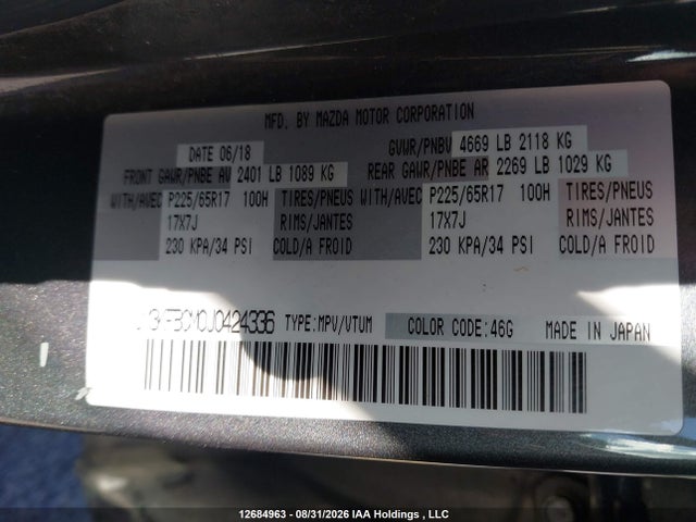 Mazda Cx-5 Gs 2018 JM3KFBCM0J0424336 Image 19