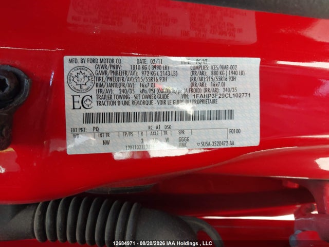 Aukcja sprzedaży 2012 Ford Focus Se, vin: 1FAHP3F29CL102771, numer aukcji: 12684971