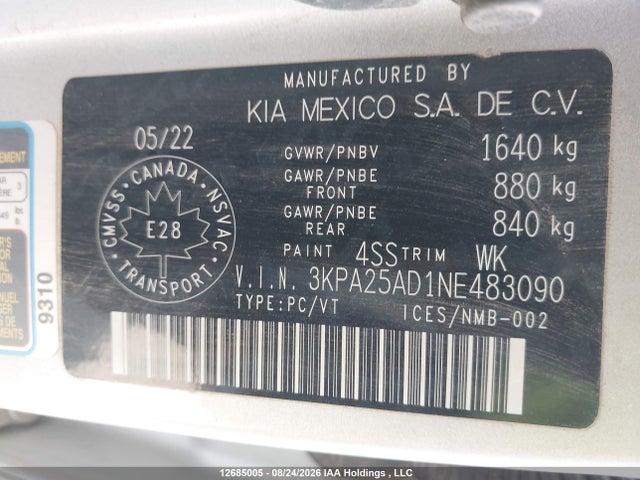 KIA RIO S 2022 3KPA25AD1NE483090 Image 25