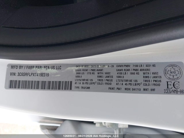 Dodge RAM 2026 3C6SRFLPXT4192319 Image 9