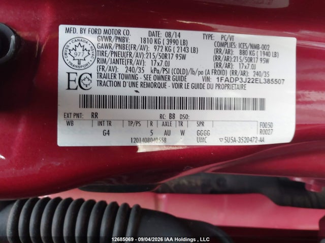 Aukcja sprzedaży 2014 Ford Focus, vin: 1FADP3J22EL385507, numer aukcji: 12685069