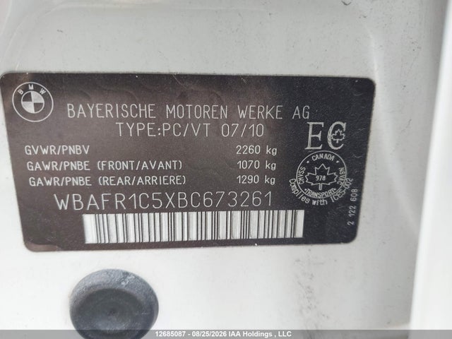 Aukcja sprzedaży 2011 Bmw 528i, vin: WBAFR1C5XBC673261, numer aukcji: 12685087