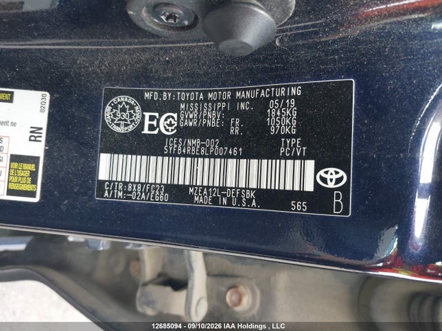 Toyota COROLLA SE 2020 5YFB4RBE8LP007461 Image 22