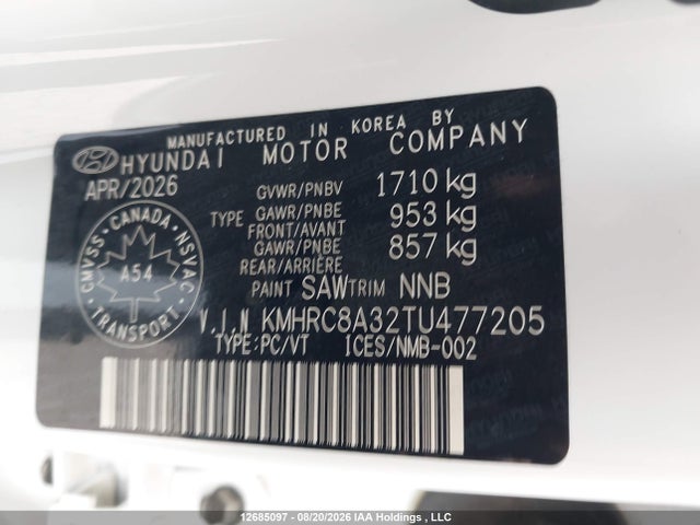 KMHRC8A32TU477205 Hyundai Venue Sel