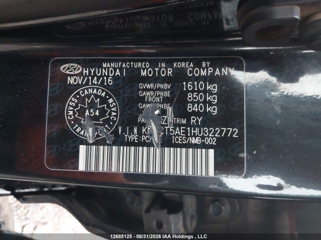 Hyundai ACCENT GL 2017 KMHCT5AE1HU322772 Image 9