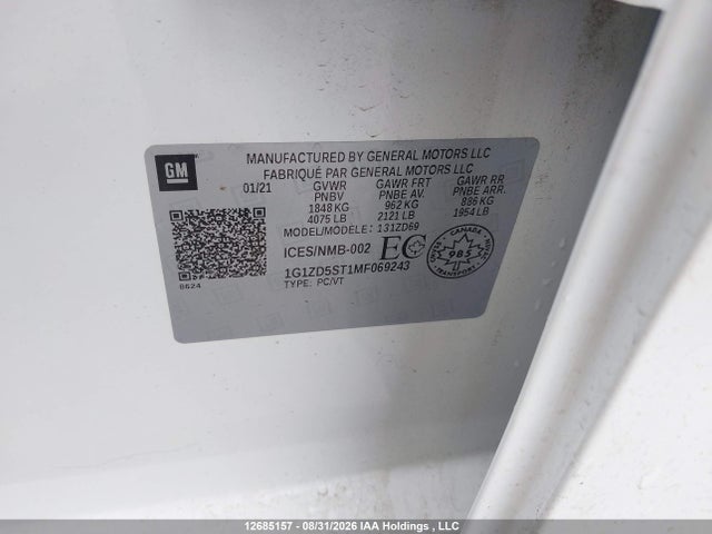 Chevrolet Malibu 2021 1G1ZD5ST1MF069243 Image 9