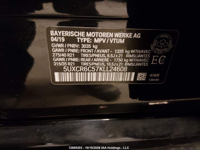 BMW X5 Xdrive40i 2019 5UXCR6C57KLL24608 Image 9