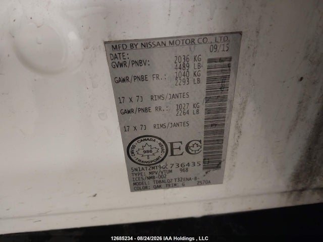 Nissan Rogue 2016 5N1AT2MT9GC736435 Image 19
