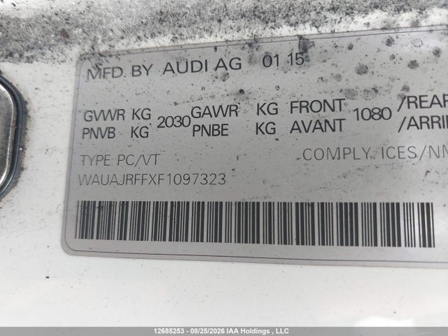 Продаж на аукціоні авто 2015 Audi A3 Premium, vin: WAUAJRFFXF1097323, номер лоту: 12685253