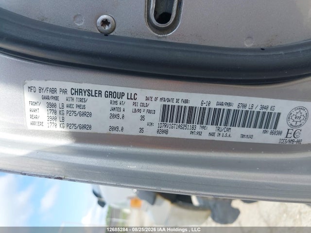 Aukcja sprzedaży 2010 Dodge Ram 1500 Slt, vin: 1D7RV1GT1AS251183, numer aukcji: 12685284